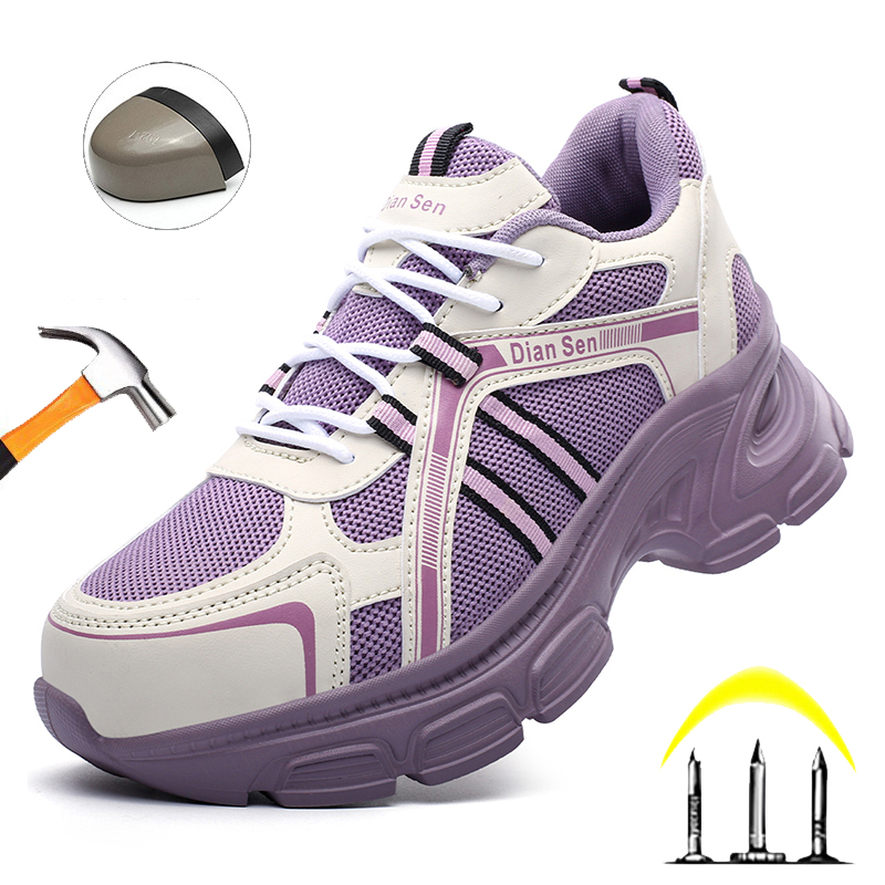 Work Boot Steel Toe - Safety Shoes Women Wear-resistant Steel Toe