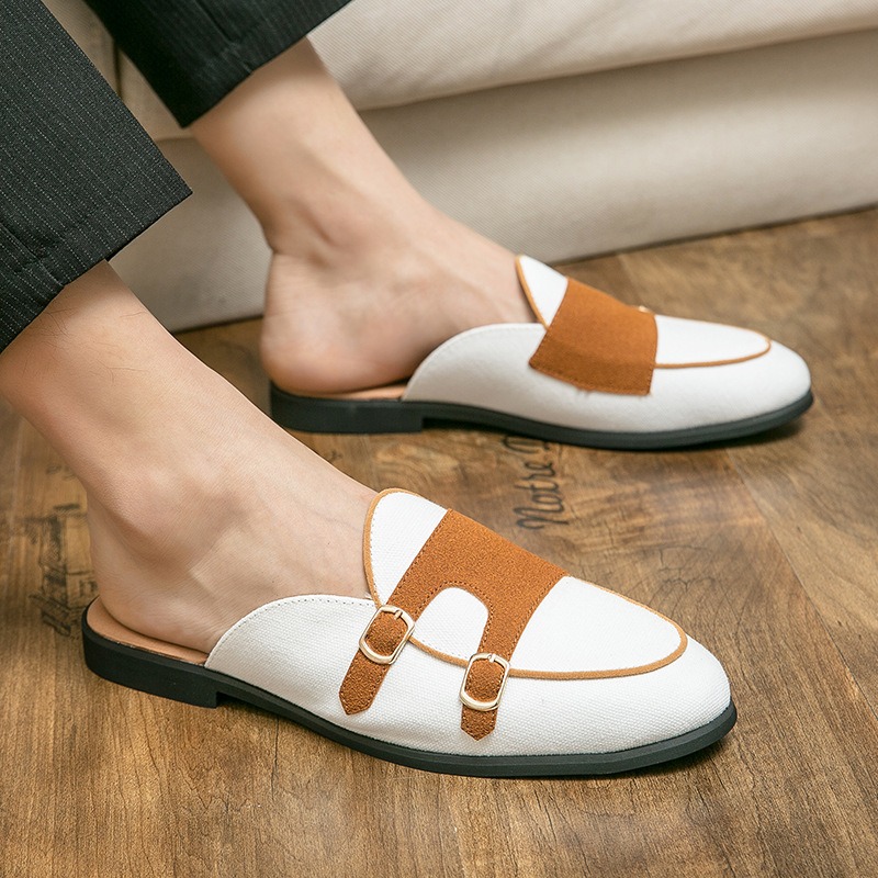 Monk Strap Shoe - canvas mules half shoes for man