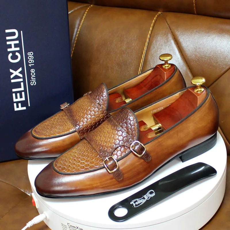 Men's Genuine Leather Loafers  - Monk Strap Shoe ulasan dan harga