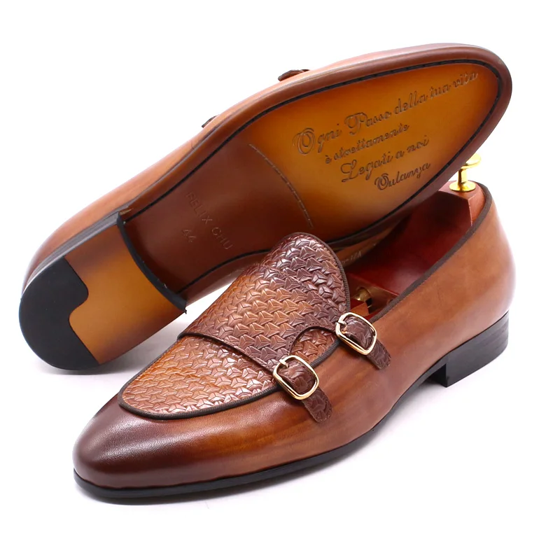 Men's Genuine Leather Loafers  - Monk Strap Shoe ulasan dan harga