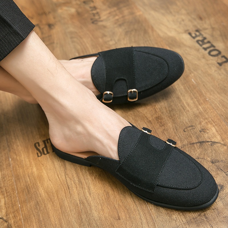 canvas mules half shoes for ma - Monk Strap Shoe ulasan dan harga