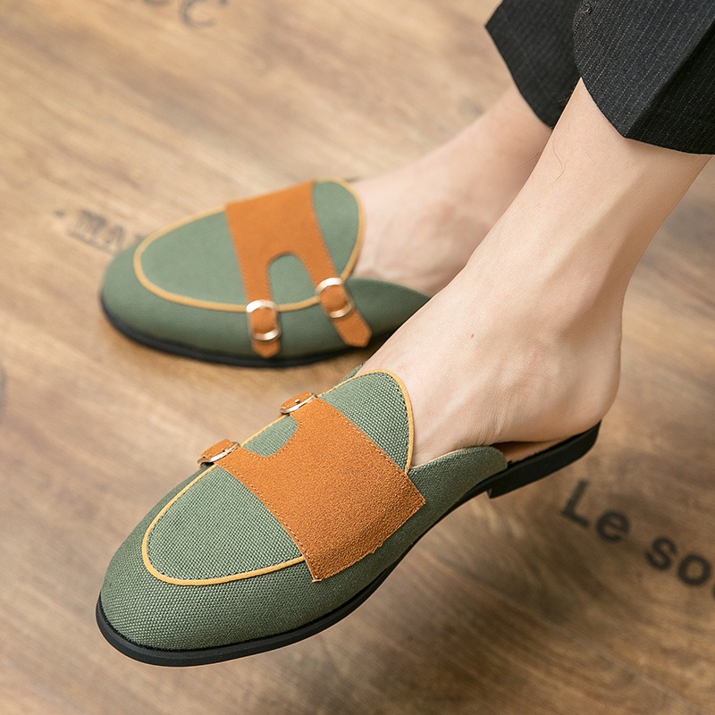 canvas mules half shoes for ma - Monk Strap Shoe ulasan dan harga