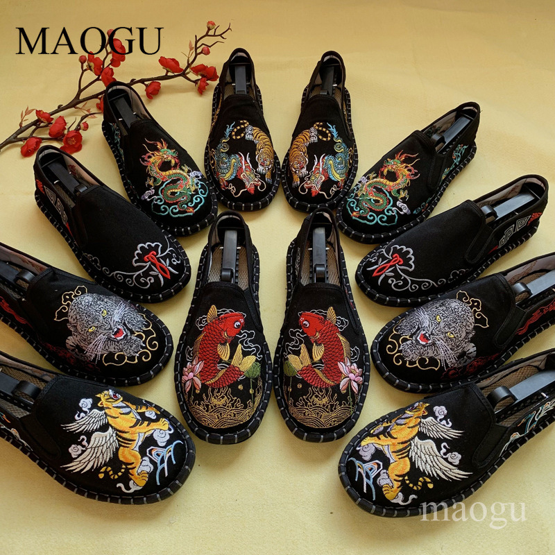 Unisex Chinese Style Embroider - Men'S Shoes Loafers Casual ulasan dan harga